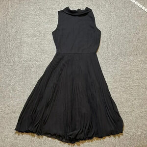 ASOS Black Pleated Classic Cowl Midi Dress in Size US 4